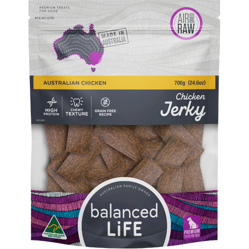 Balanced Life Air Dried Raw Chicken Jerky Dog Treat Australian Chicken 700g
