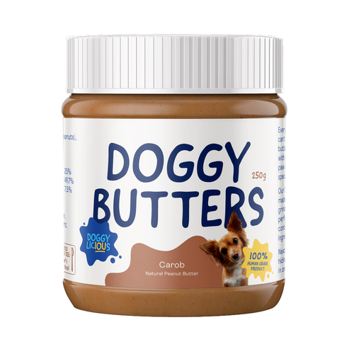 Doggylicious Doggy Butters Natural Peanut Butter Carob Dog Treats 250g