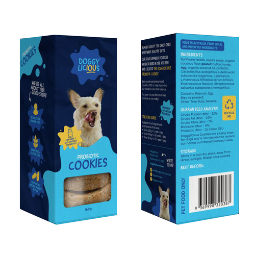 Doggylicious Probiotic Cookies Dogs Tasty Treats 180g