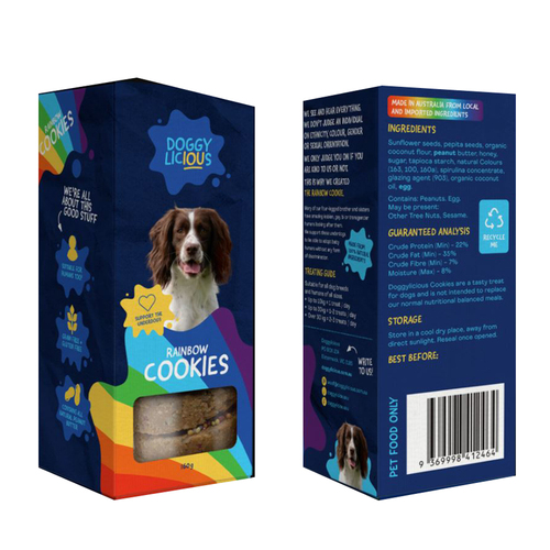 Doggylicious Rainbow Cookies Dogs Tasty Treats 180g