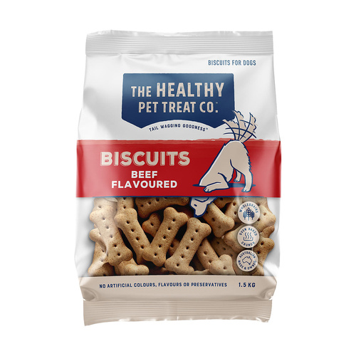 Healthy Pet Treat Co Biscuits Beef Flavoured Pet Dog Treats 1.5kg