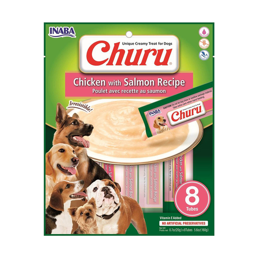 Inaba Churu Natural Dog Treat Chicken w/ Salmon 6 x 160g