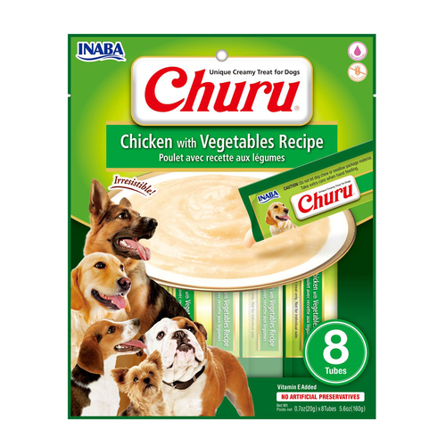 Inaba Churu Natural Dog Treat Chicken w/ Vegetables 6 x 160g