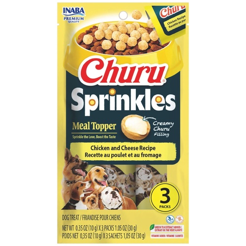 Inaba Churu Sprinkles Meal Topper Dog Treats Chicken & Cheese 6 x 30g