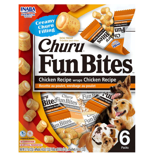Inaba Churu Fun Bites Chicken Wraps Chicken Recipe Dog Treat 6 x 132g
