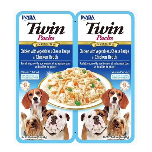 Inaba Twin Packs Pet Dog Treats Chicken w/ Vegetables & Cheese 80g x 6