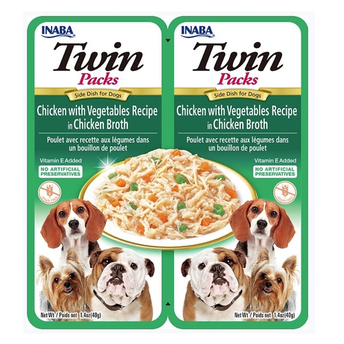 Inaba Twin Packs Pet Dog Treats Chicken w/ Vegetable in Chicken Broth 85g x 6