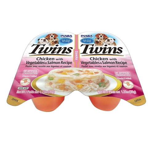 Inaba Twins Pet Dog Treats Chicken w/ Vegetables & Salmon Recipe 70g x 6