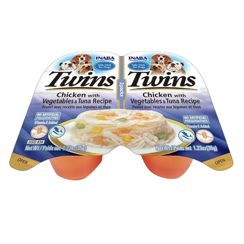 Inaba Twins Pet Dog Treats Chicken w/ Vegetables & Tuna Recipe 70g x 6