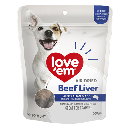 Love Em Air Dried Beef Liver Dog Training Treats 500g