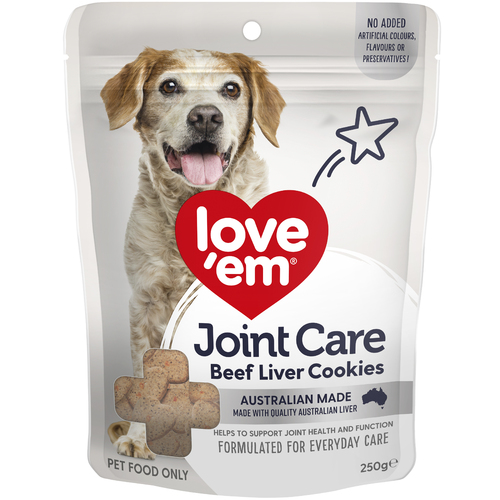 Love Em Joint Care Beef Liver Cookies Dog Treats 5 x 250g
