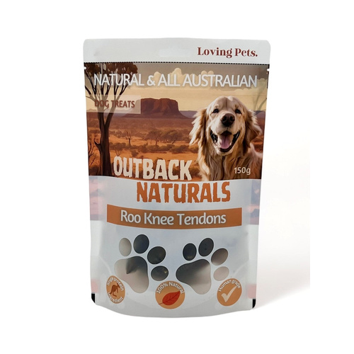 Loving Pets Outback Naturals Roo Knee Tendons Dog Training Treats 150g