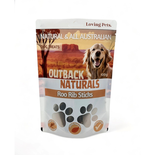 Loving Pets Outback Naturals Roo Rib Sticks Dog Training Treats 100g