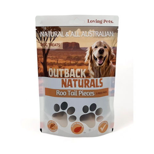 Loving Pets Outback Naturals Roo Tail Pieces Natural Dog Treats 3 Pack