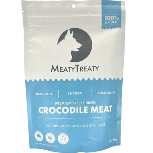 Meaty Treaty Premium Freeze Dried Cats & Dogs Treat Crocodile Meat 50g