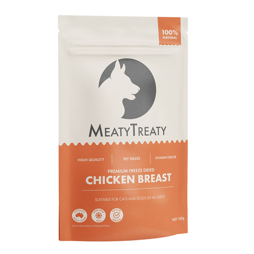 Meaty Treaty Premium Freeze Dried Cats & Dogs Treat Chicken Breast 100g