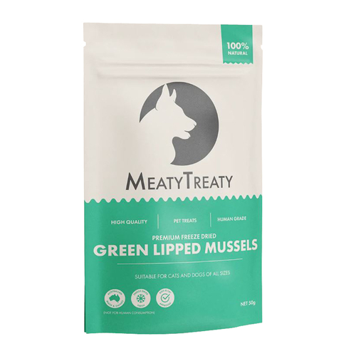 Meaty Treaty Premium Freeze Dried Cats & Dogs Treat Green Lipped Mussels 50g