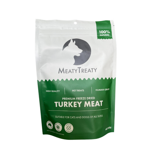 Meaty Treaty Premium Freeze Dried Cats & Dogs Treat Turkey Meat 80g