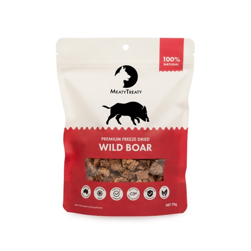 Meaty Treaty Freeze Dried Wild Boar Dogs & Cats Training Treats 70g