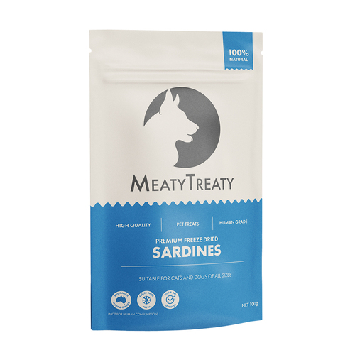Meaty Treaty Premium Freeze Dried Cats & Dogs Treat Whole Sardines 100g