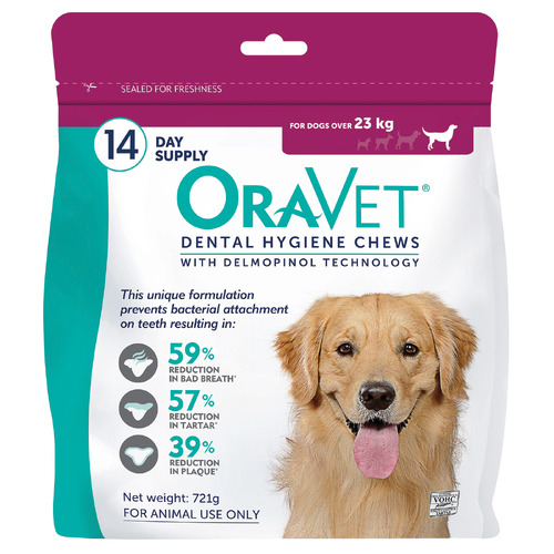 Oravet Dental Hygiene Chews for Large Dogs Over 23kg 14 Pack 721g