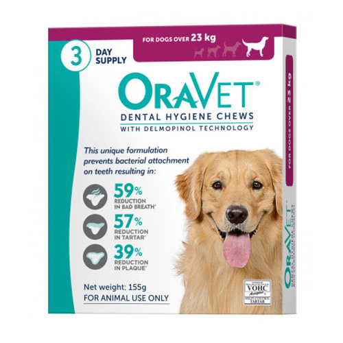Oravet Dental Hygiene Chews Plaque & Tartar Control for Large Dogs Over 23kg 3pk