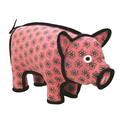 Tuffy Barnyard Series Polly Piggy Plush Dog Toy Pink
