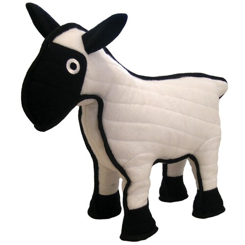 Tuffy Barnyard Series Sherman The Sheep Dog Toy White/Black