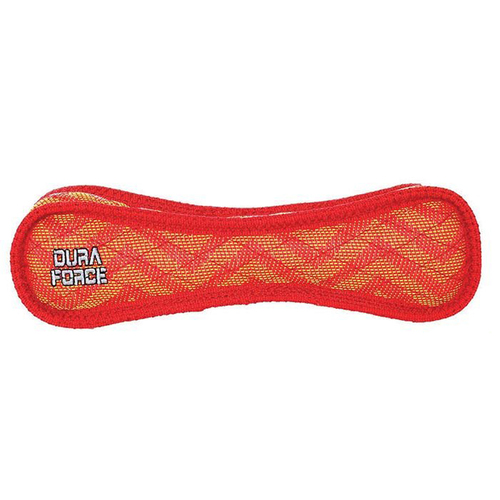DuraForce Bone Zigzag Dog Squeaker Toy Red 28.5cm 