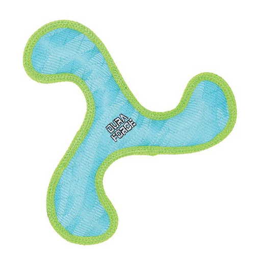 DuraForce Boomerang Tiger Dog Squeaker Toy Blue/Green 26cm