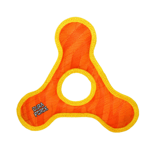 DuraForce Triangle Ring Tiger Dog Squeaker Toy Orange/Yellow 26cm