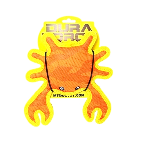 DuraForce Crab Interactive Play Durable Dog Squeaker Toy Orange
