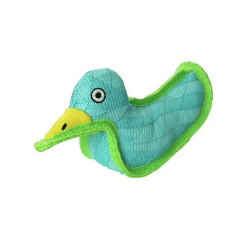 DuraForce Duck Interactive Play Pet Dog Squeaker Toy Tiger Blue