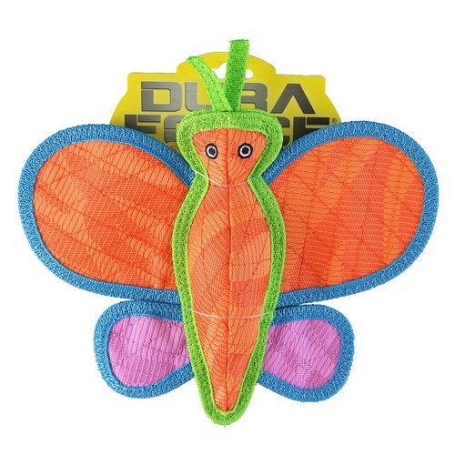 Tuffy Duraforce Butterfly Orange Tuff Scale 8 Interactive Dog Squeaker Toy