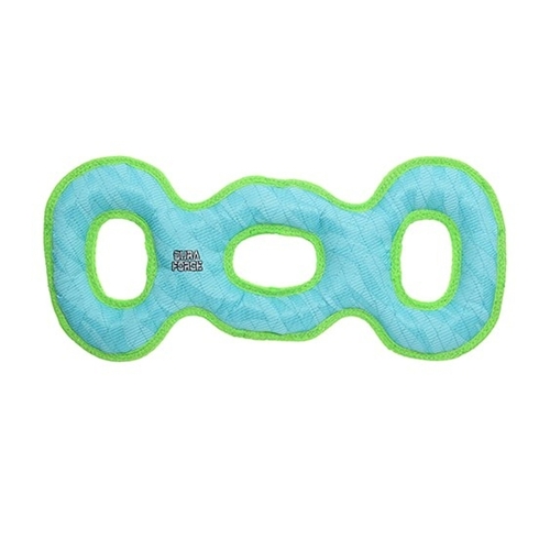 DuraForce 3-Way Tug Interactive Play Dog Squeaker Toy Tiger Blue
