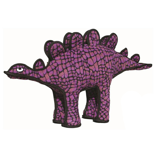 Tuffy Dinosaurs Stegosaurus Plush Dog Squeaker Toy Purple