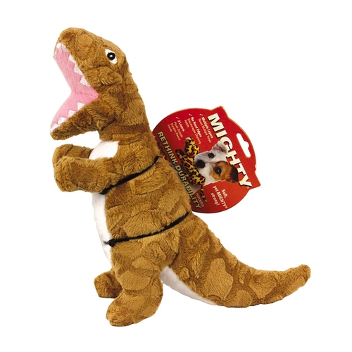 Tuffy Mighty Dinosaur T-Rex Interactive Play Plush Dog Squeaker Toy