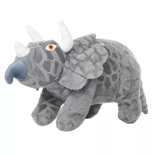 Tuffy Mighty Dinosaur Triceratops Interactive Play Dog Squeaker Toy Large