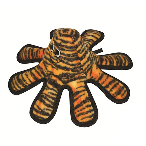 Tuffy Mega Small Octopus Oscar SchwarzaCreature Tiger Dog Squeaker Toy