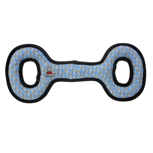Tuffy Mega Tug Oval Interactive Play Dog Squeaker Toy Chain Link Print