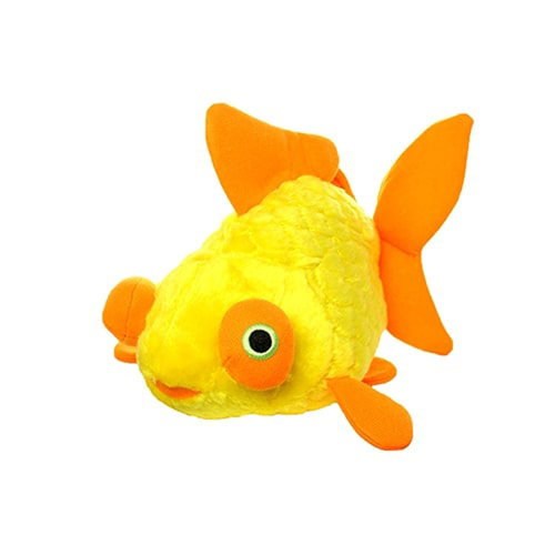 Tuffy Mighty Ocean Series Jr Goldfish Interactive Plush Dog Squeaker Toy Junior