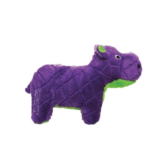 Tuffy Mighty Toy Safari Series Herb The Hippo Plush Dog Toy Purple