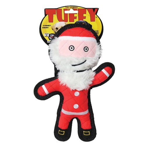 Tuffy Holiday Santa Durable Pet Dog Squeaker Toy 29.5 x 19.6 x 5.6cm