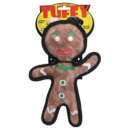Tuffy Holiday Gingerbread Man Dog Squeaker Toy 28 x 19 x 4.6cm