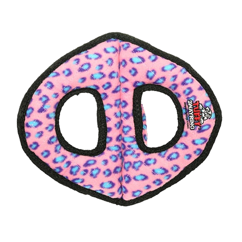 Tuffy Ultimate 3-Way Ring Interactive Play Dog Squeaker Toy Pink Leopard