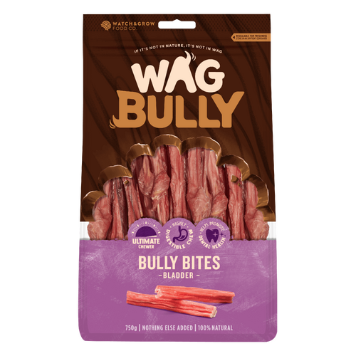 WAG Bully Bites Bladder Dental Natural Pet Dog Chew Treats 750g