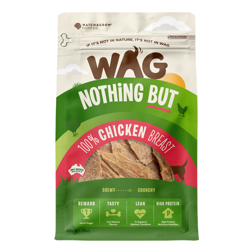 WAG Nothing But Chicken Breast Natural Pet Dog Tasty Treats 750g