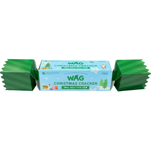 WAG Christmas Cracker Small Bully Stick Chew Dog Treats 1 Piece