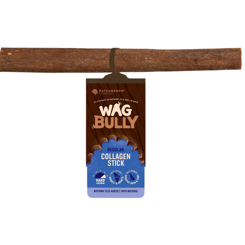 WAG Bully Collagen Stick Long Lasting Natural Dog Chew Treat Regular 1 Pack