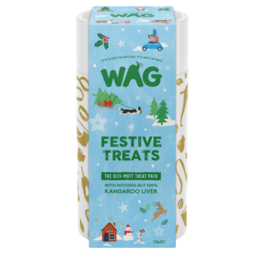 WAG Christmas Festive Treats Tube Ulti-Mutt Treat Pack with Kangaroo Liver 150g